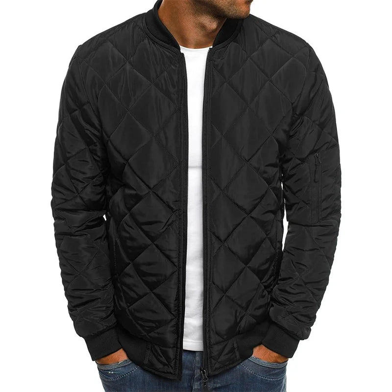 Unisex quilted cotton jacket relaxed fit lightweight padded layer for everyday city wear