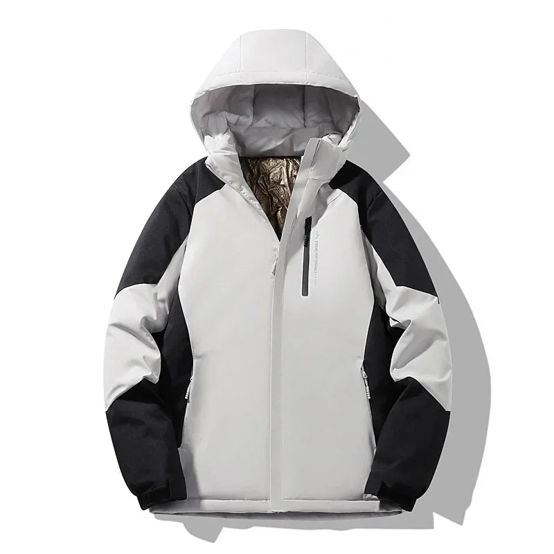 Women's colorblock ski jacket vibrant hues structured fit lightweight layering cold weather outdoor style