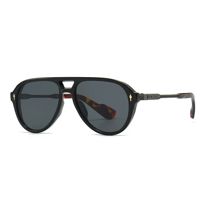 Jade green retro aviator sunglasses oversized 70s-inspired silhouette with sculpted brow bar