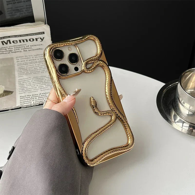 TrendAura Orion iPhone case hollow snake plating electroplated finish bold sculptural protective design