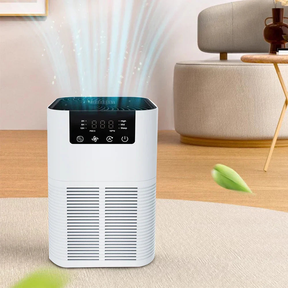 Air purifier with HEPA filter and aromatherapy - Silent ambient air purification for home and bedroom - Urbann-Vibe