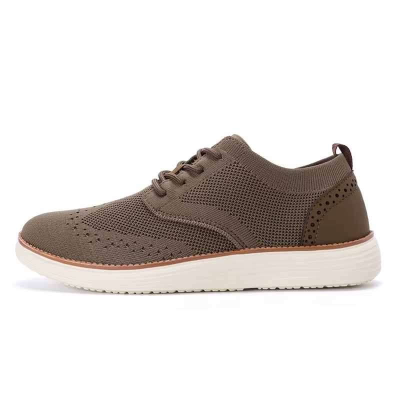 Men's lightweight breathable mesh walking sneakers in casual athletic style with synthetic overlay detail