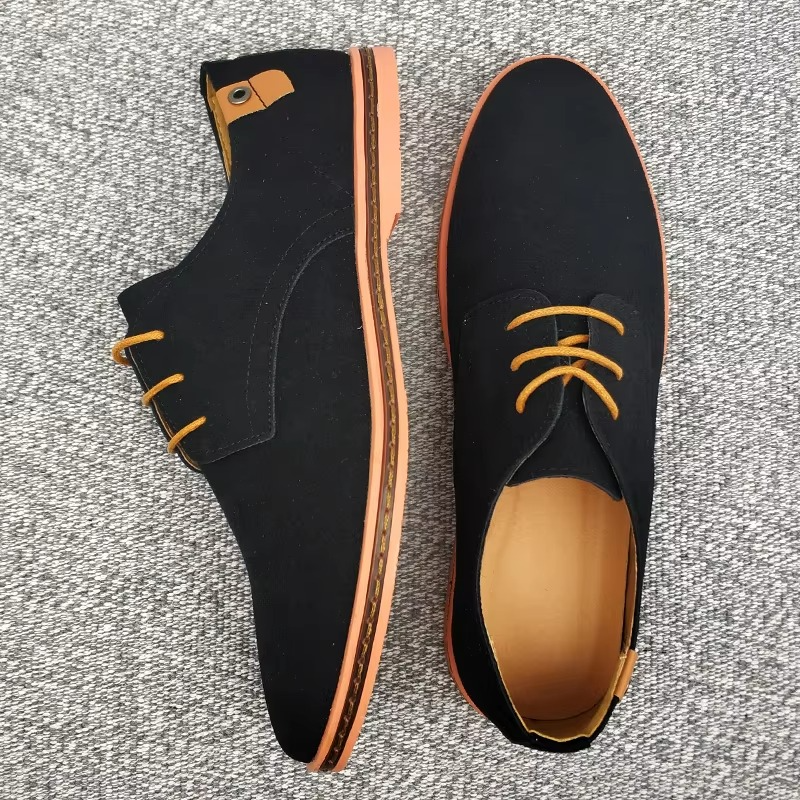 Men's suede leather Oxford casual sneakers in neutral tone, cushioned insole polished lace-up style