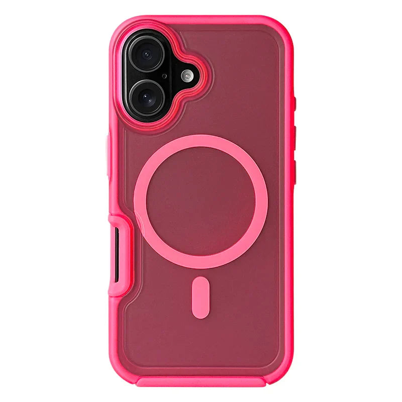 Neon iPhone case magnetic grip shockproof non-slip shell with wireless charging compatibility
