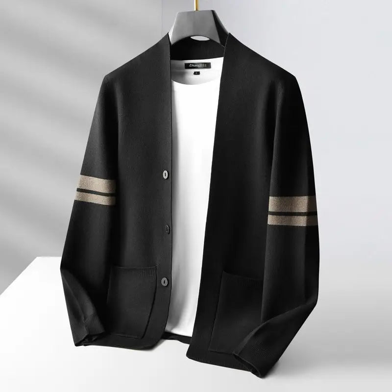 Cambridge Classic lightweight soft knit striped cardigan in versatile colors with everyday comfort fit