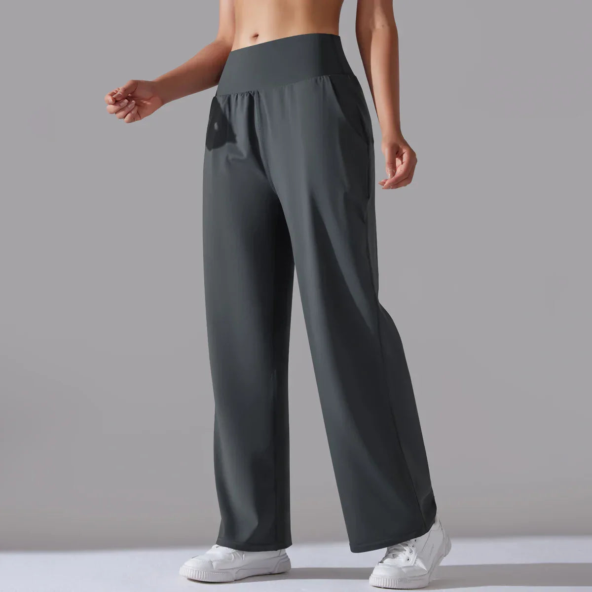 Women's wide-leg leggings silky smooth breathable fabric fluid drape active comfort style