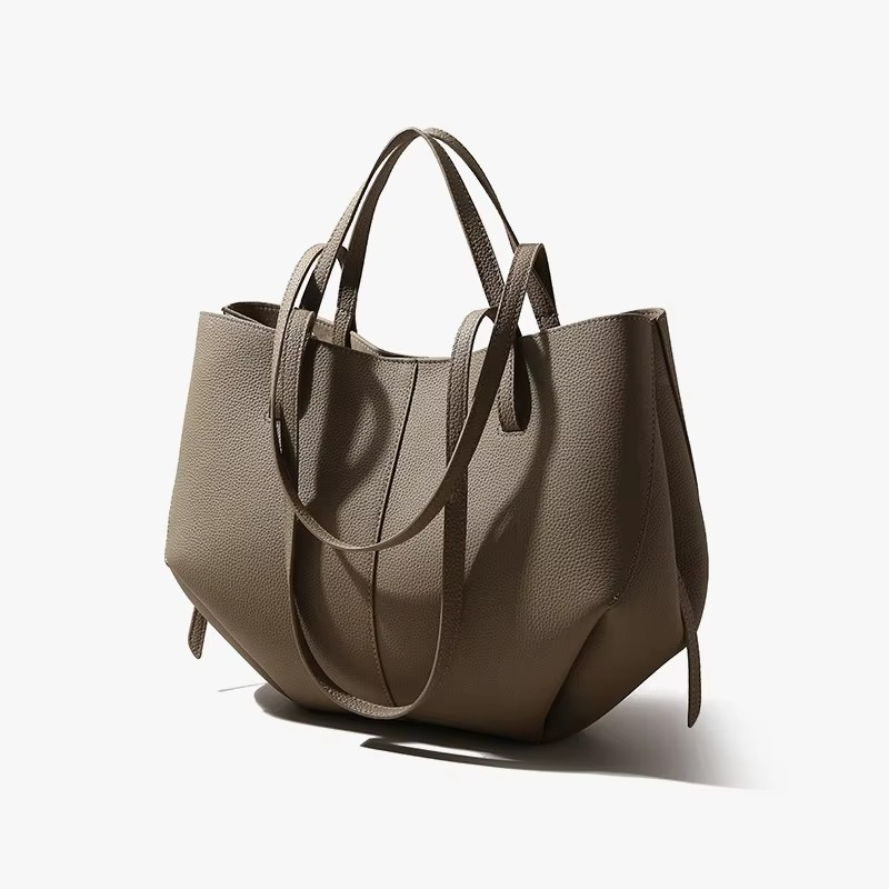 Urbann-Vibe women's genuine cow leather large tote bag, elegant everyday shoulder bag with premium patina