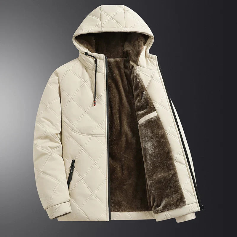 Freddie unisex quilted hooded jacket relaxed hip-length fit with fleece lining for casual wear