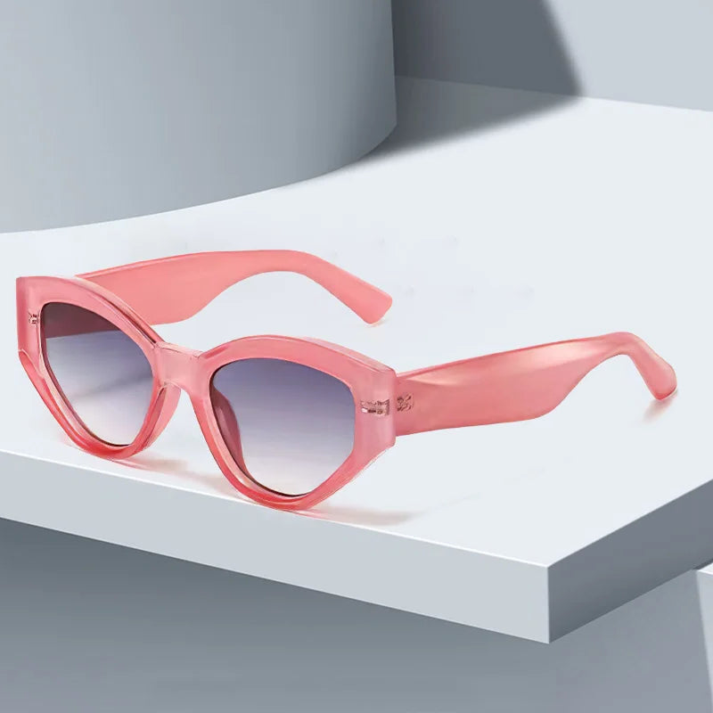 Sable Curve Cat Eye Sunglasses For Women Bold Sculpted Edges UV400 Protection Glossy Acetate