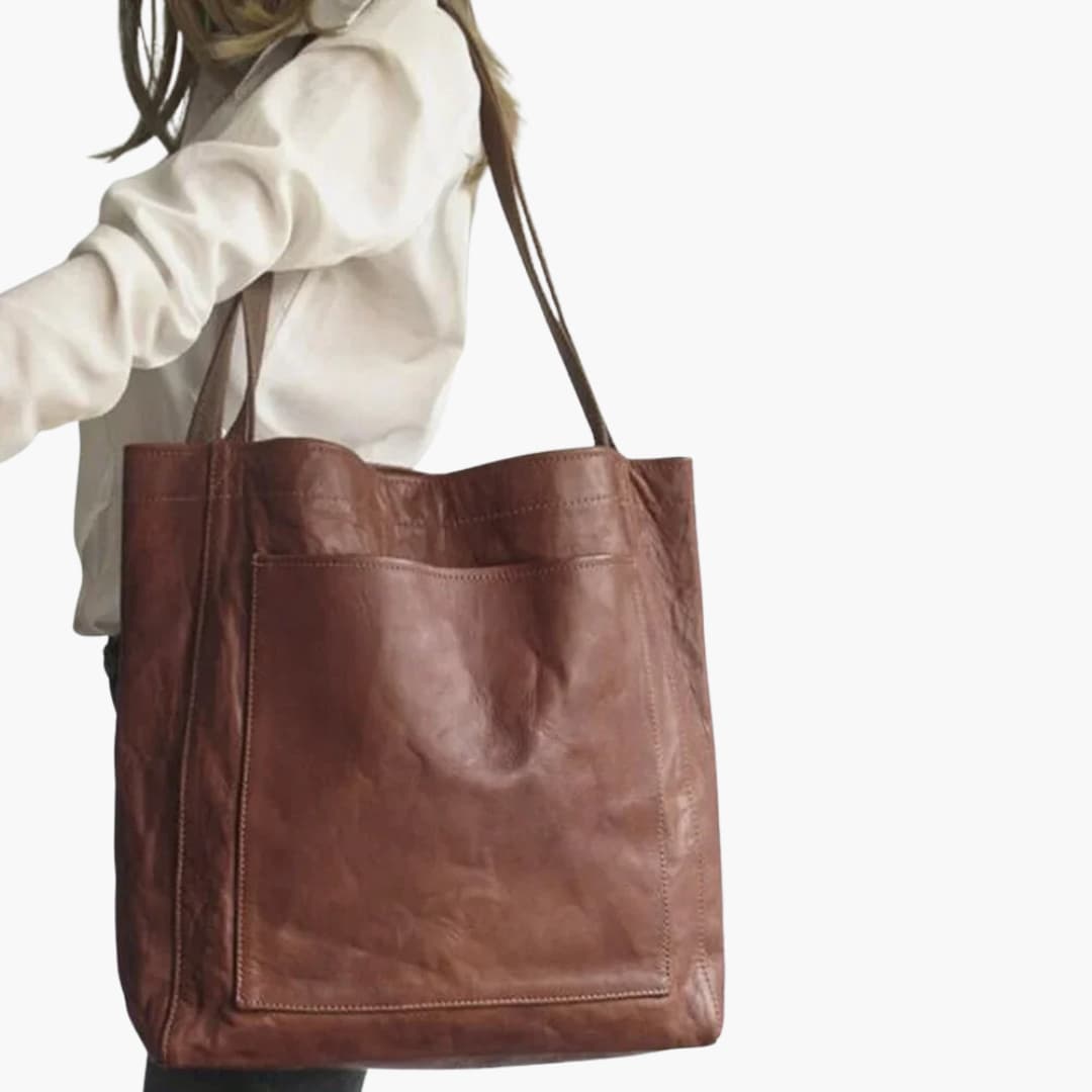 Women's elegant tote bag spacious interior practical handles work everyday versatile sleek timeless design