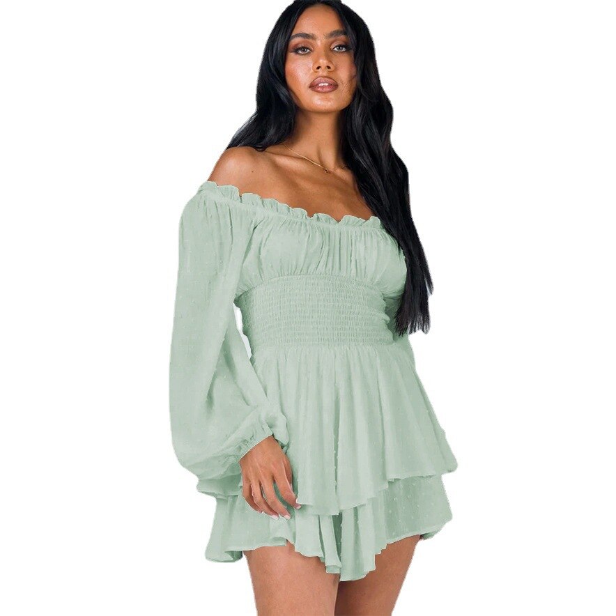 Women's off-shoulder ruffle top lightweight cotton feminine summer chic silhouette
