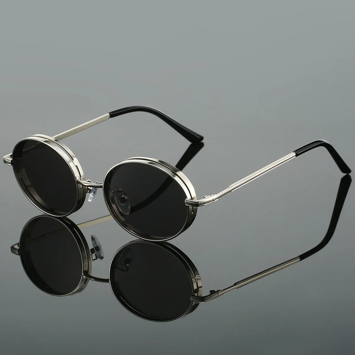 Retro oval gradient lens sunglasses lightweight alloy wireframe UV400 anti-reflective women fashion