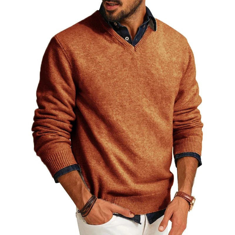 Michael men's slim fit lightweight wool blend sweater classic knit for warmth and versatility