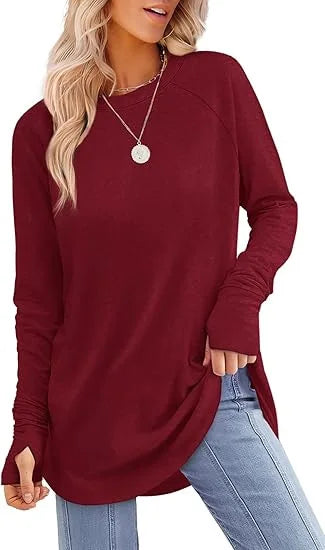 Women's soft cotton tunic flowy relaxed silhouette elegant everyday comfortable breathable modern cut
