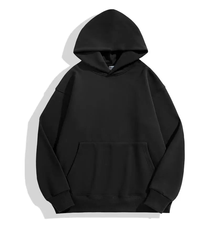 Men's heavyweight 500GSM thick cotton hoodie in cozy winter style with durable relaxed fit
