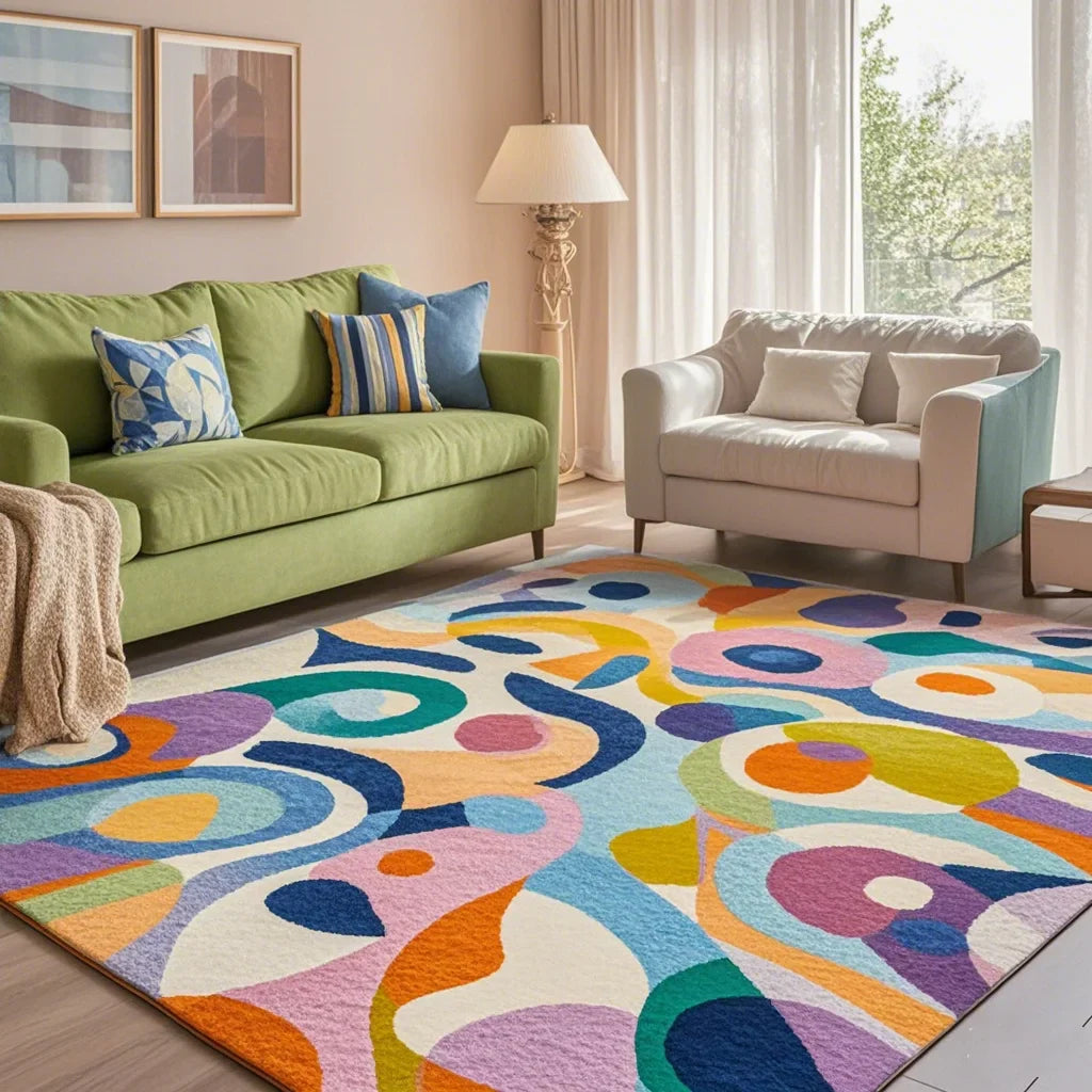 Dopamine velvet plush area rug dirt-resistant hand washable floor mat for modern living rooms