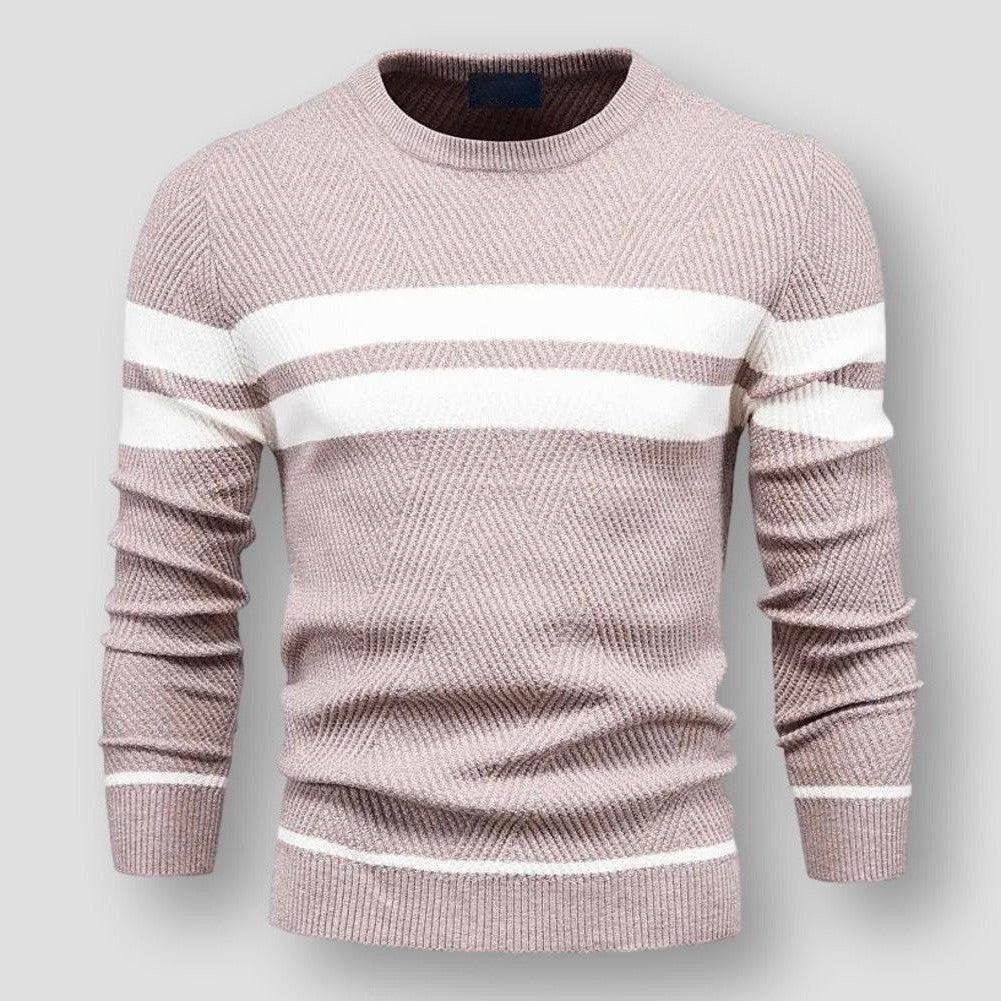 Women's striped knit sweater cozy relaxed-fit jumper in multicolor sustainable quality knitwear