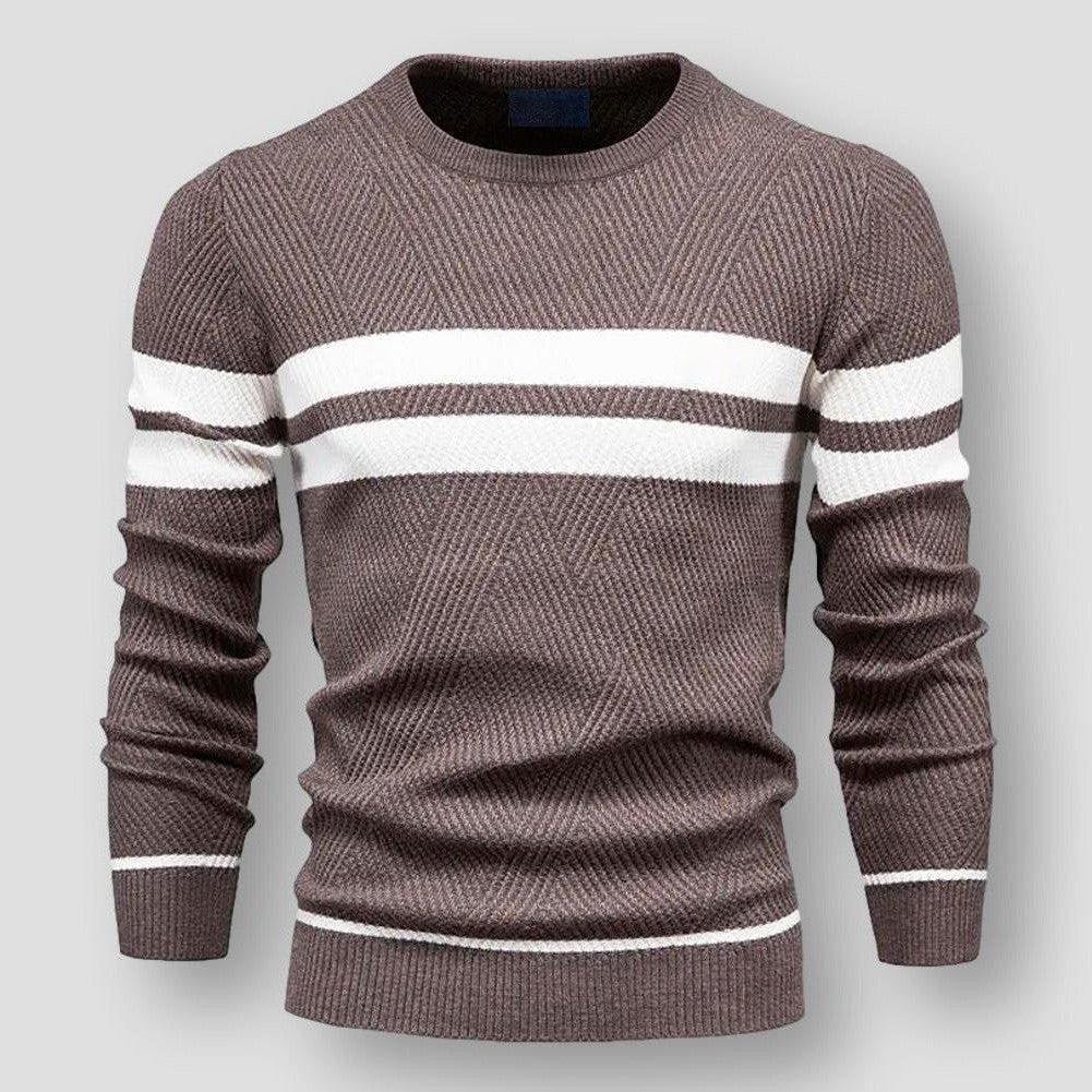 Women's striped knit sweater cozy relaxed-fit jumper in multicolor sustainable everyday knitwear