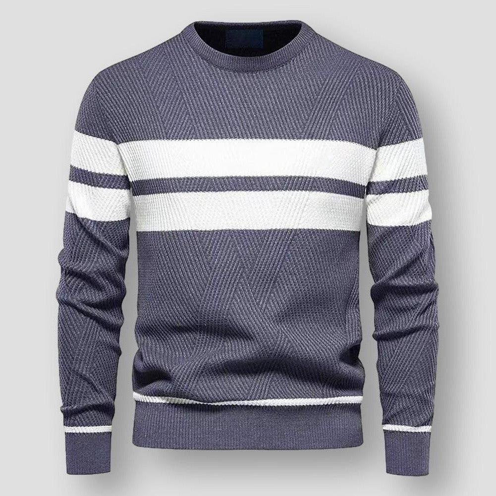 Women's striped knit sweater cozy relaxed-fit jumper in multicolor sustainable quality knitwear