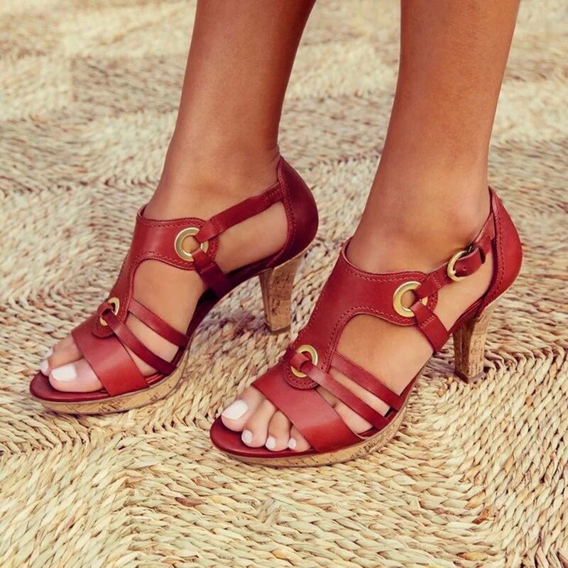 Cruz heeled sandal nude 5cm heel platform slip-resistant sole professional women comfort elegance