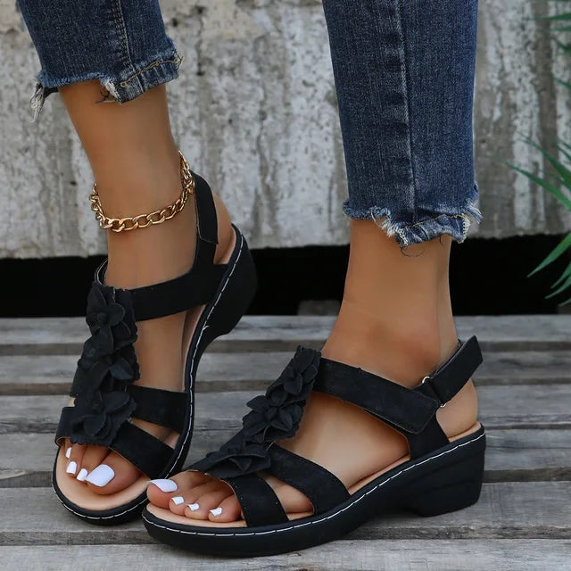 Women's bohemian orthopedic sandals with cushioned comfort footbed and pain-relief support for all-day wear