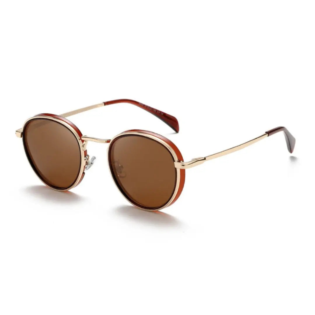 Sauvage round metal sunglasses vintage-inspired style with adjustable nose pads and UV protection