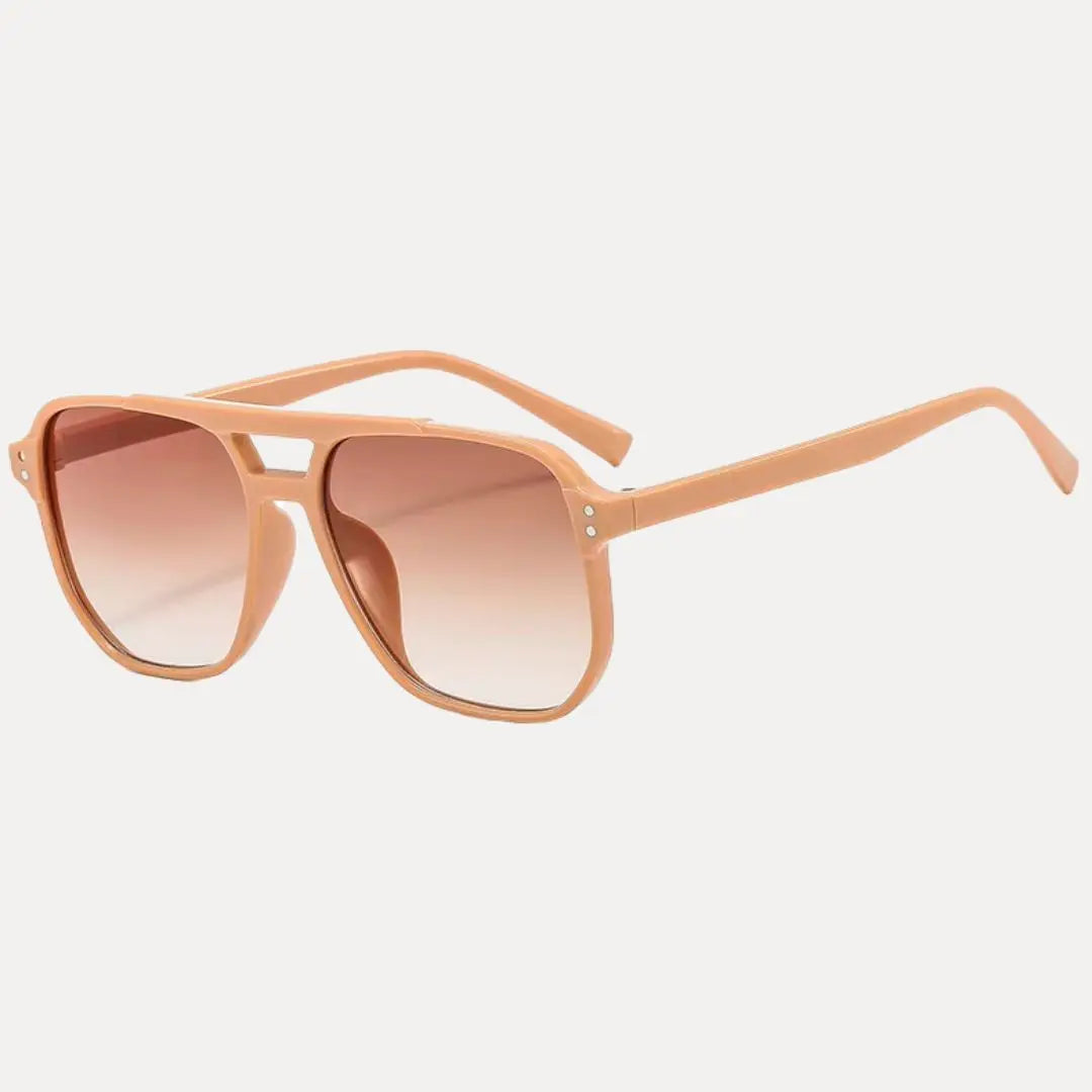 Savannah vintage square sunglasses bold double bridge thick frame UV400 retro style HD vision