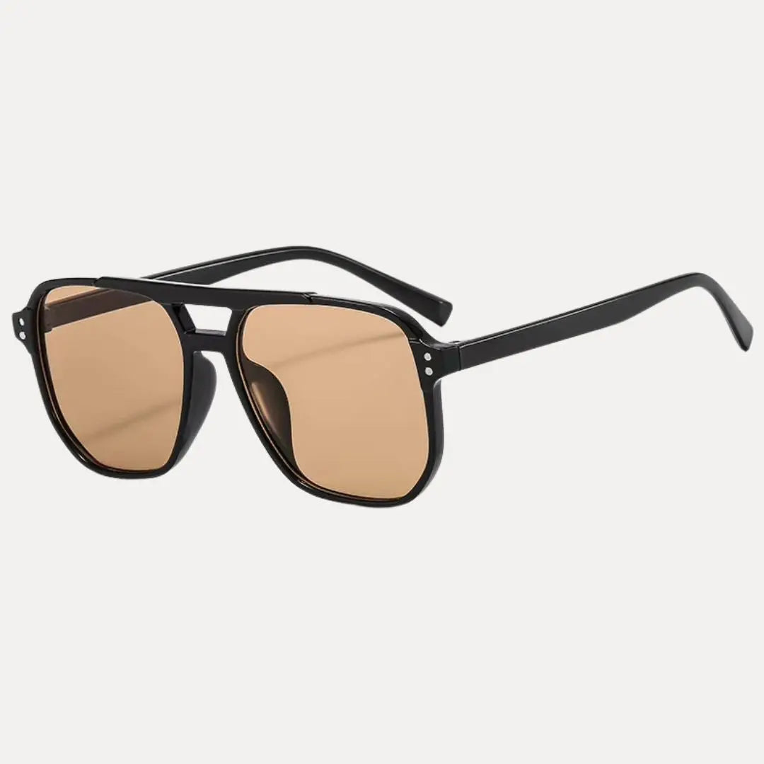 Savannah vintage square sunglasses bold double bridge frame UV400 retro style HD vision