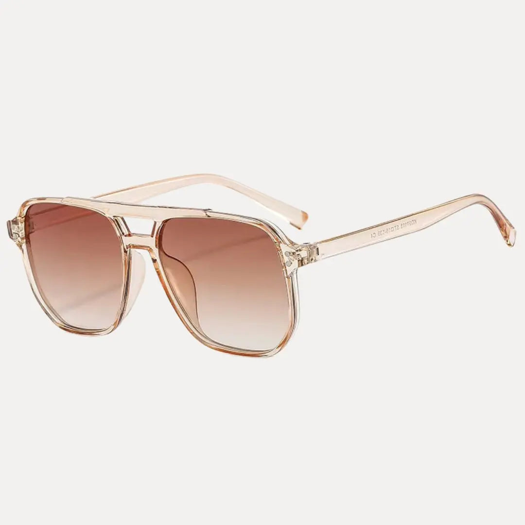 Savannah vintage square sunglasses bold double bridge frame UV400 retro style HD vision