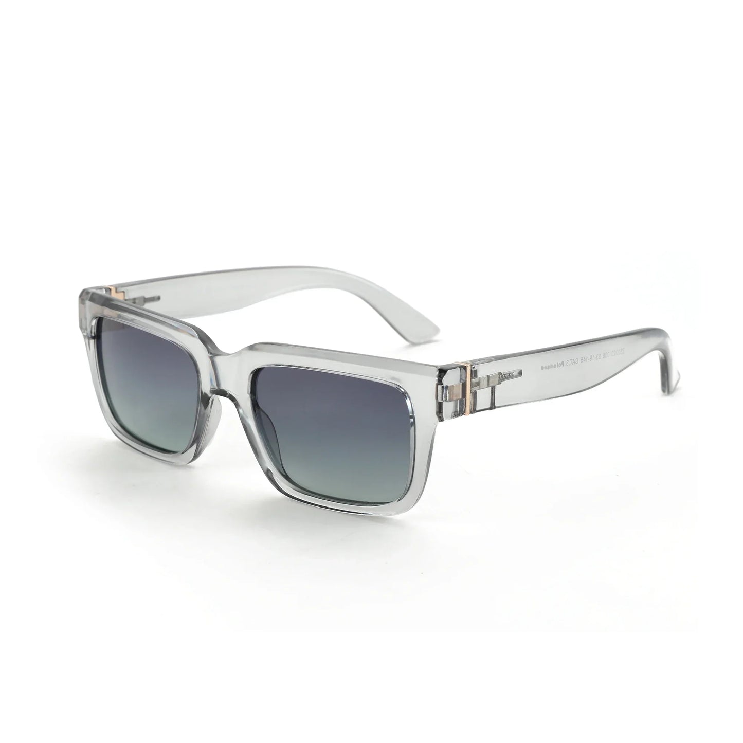 Zuniga bold chunky black frame polarized sunglasses UV400 gradient lens gold accent detail