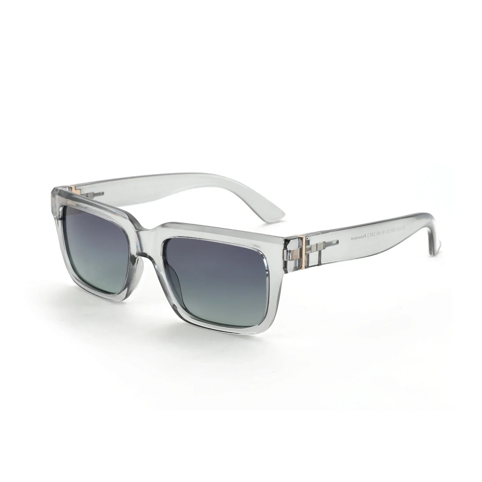 Zuniga bold chunky black frame polarized sunglasses UV400 gradient lens gold accent detail
