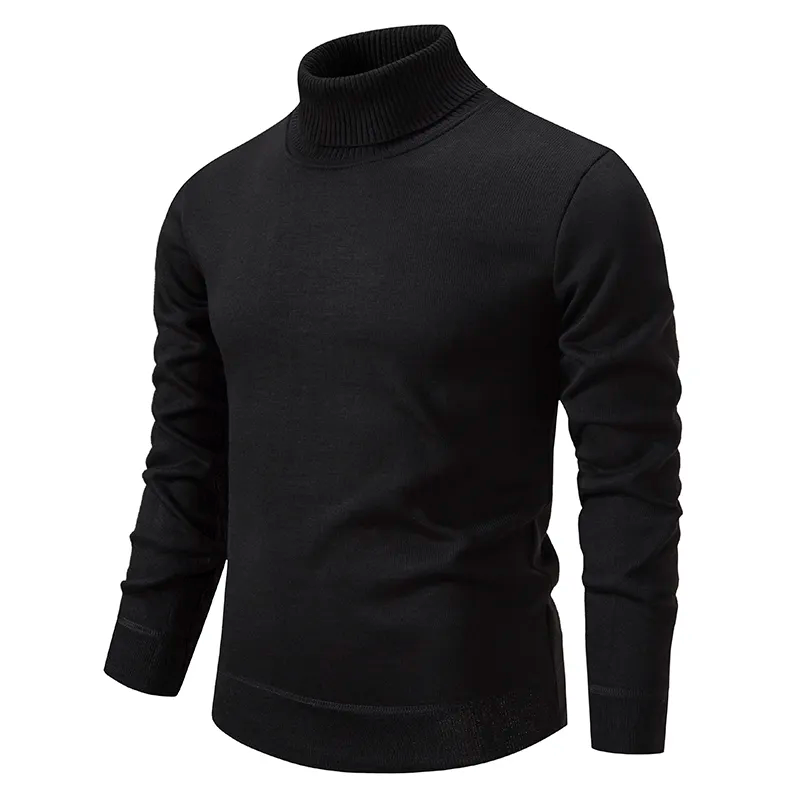 Men's classic fit turtleneck sweater structured silhouette versatile casual formal layering style