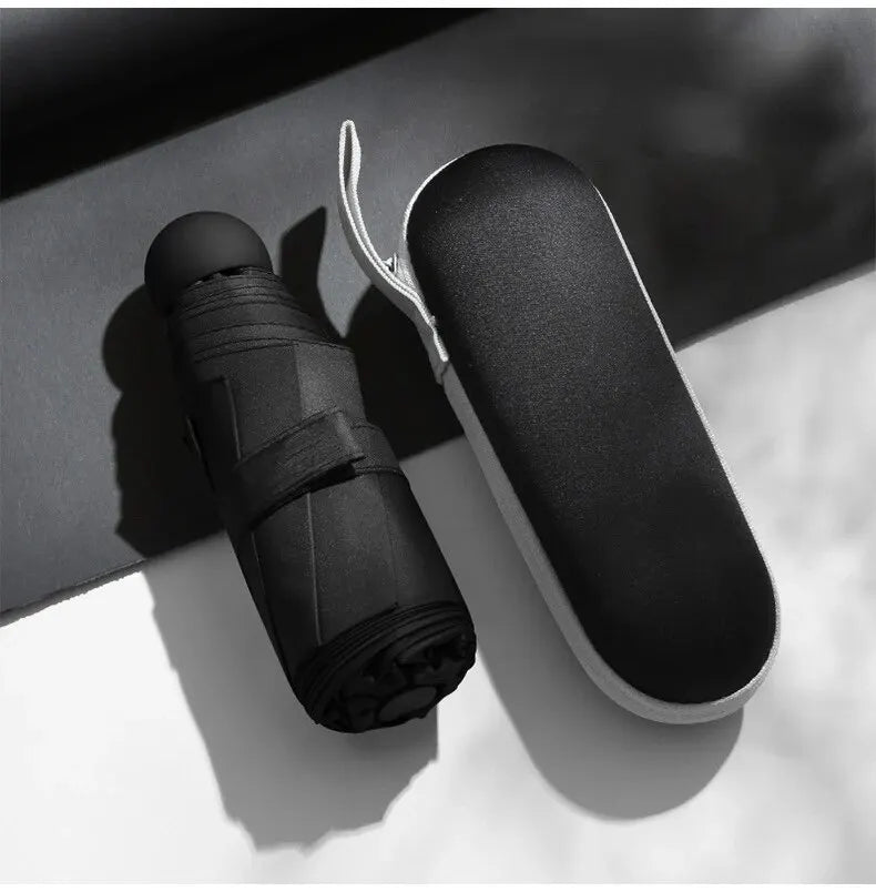 Mini capsule umbrella ultra-portable UV sun rain shield compact travel size lightweight pocket-friendly
