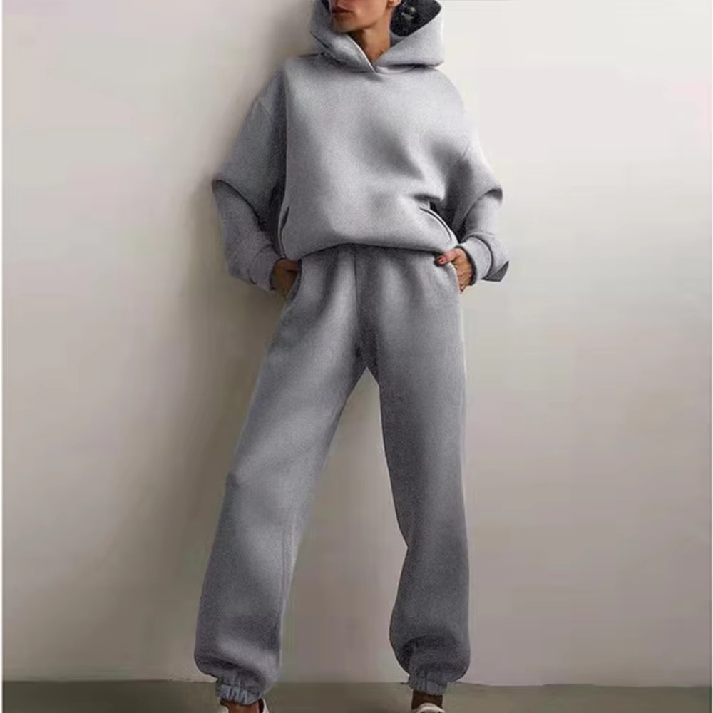 Women's soft cotton tracksuit set oversized hoodie matching joggers relaxed lounge fit casual comfort
