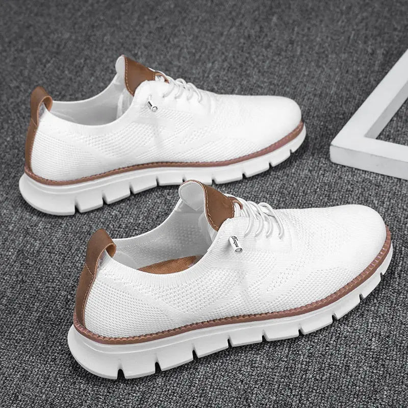 Men's breathable knit sneakers lightweight rubber sole casual everyday comfort urban style