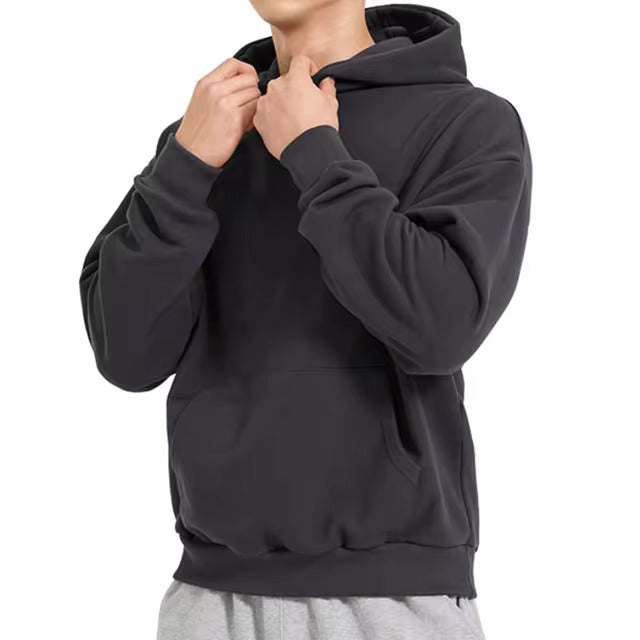 Men's loose-fit cotton hoodie in casual style with soft breathable fabric for everyday comfort