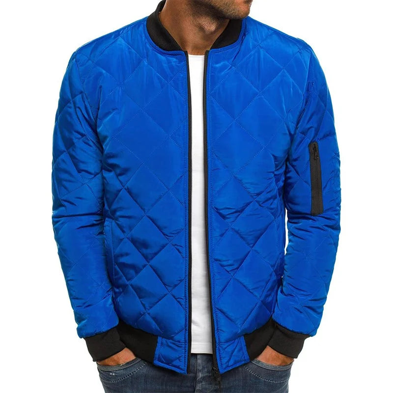 Unisex quilted cotton jacket relaxed fit lightweight padded layer for everyday city wear