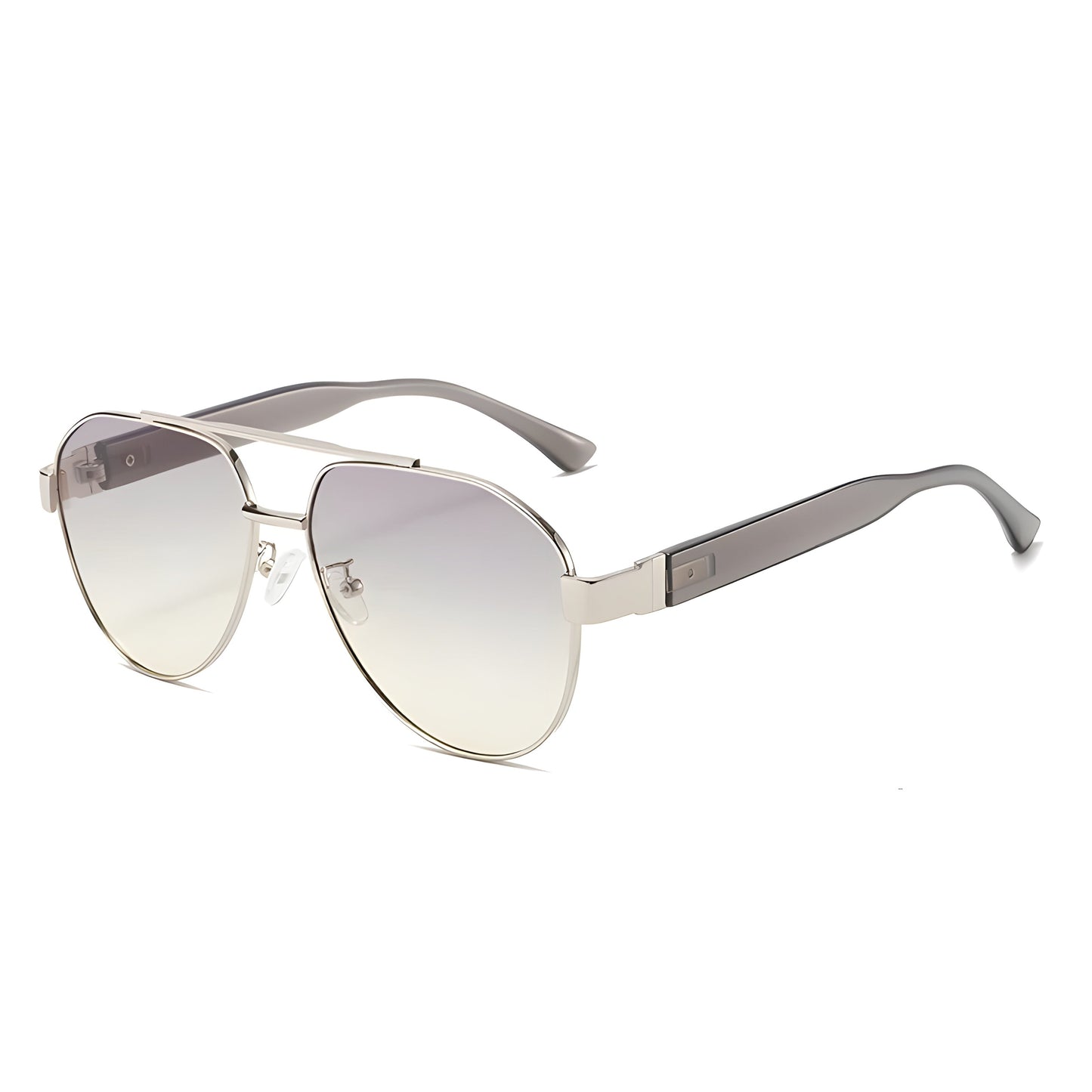 Unisex pilot aviator sunglasses gold double bridge black temples gradient UV400 lenses