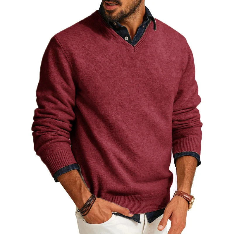 Michael men's slim fit lightweight wool blend sweater classic knit for warmth and versatility