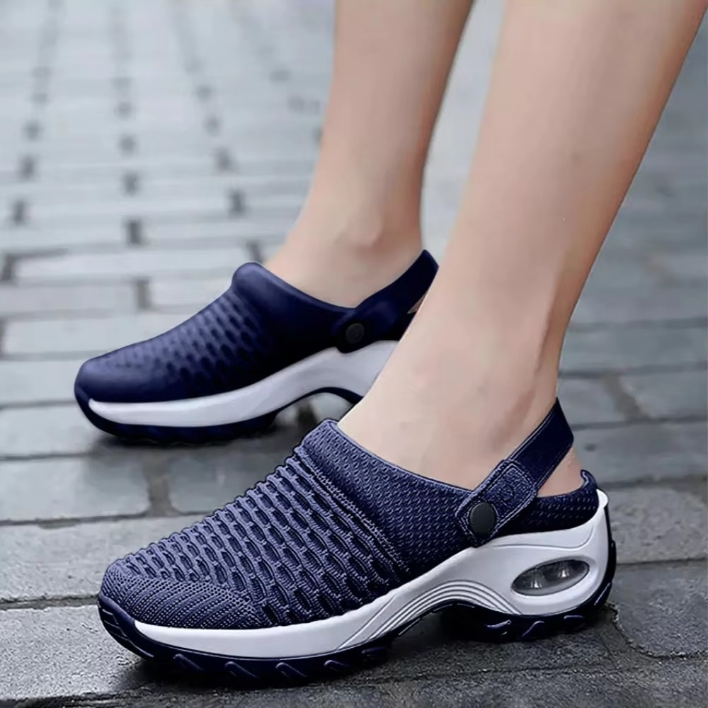 Women's breathable mesh orthopedic clogs with built-in arch support, lightweight walking sandals