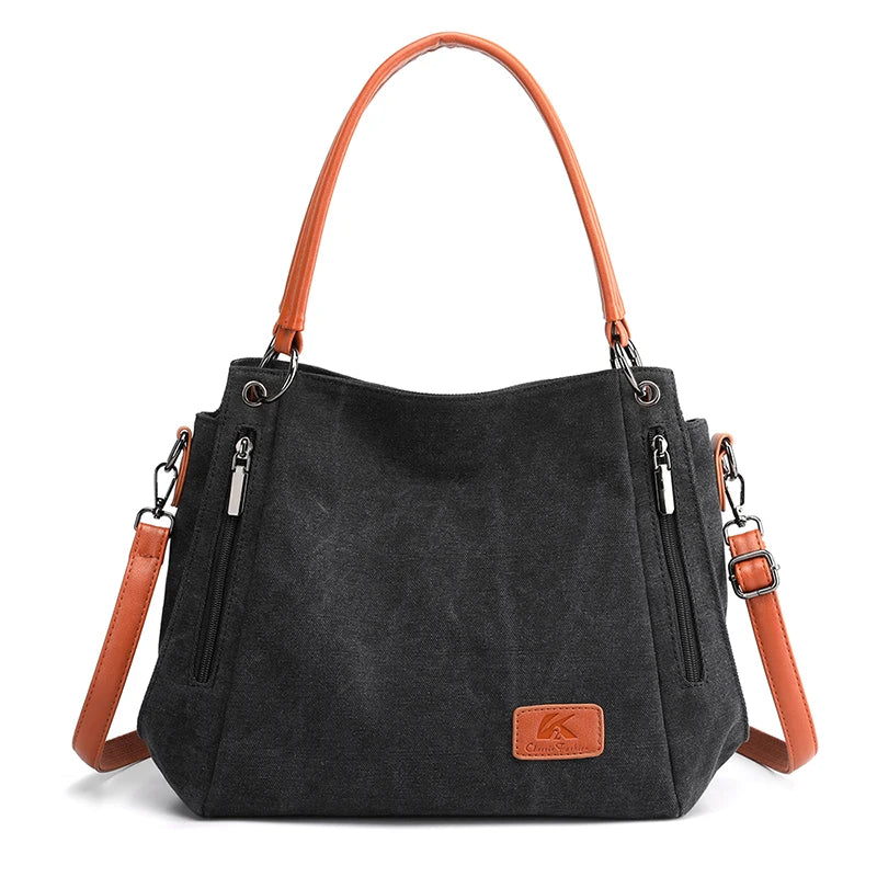 Urbann-Vibe Veyora women's canvas tote bag minimalist style spacious interior zipper closure