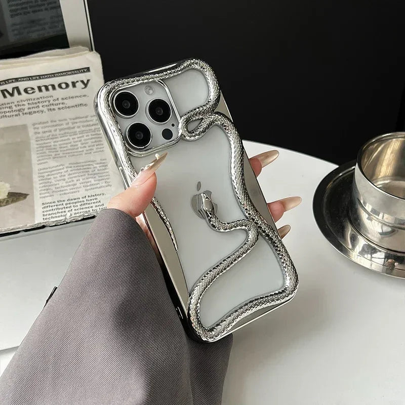 TrendAura Orion iPhone case hollow snake plated electroplated finish bold sculptural protective design