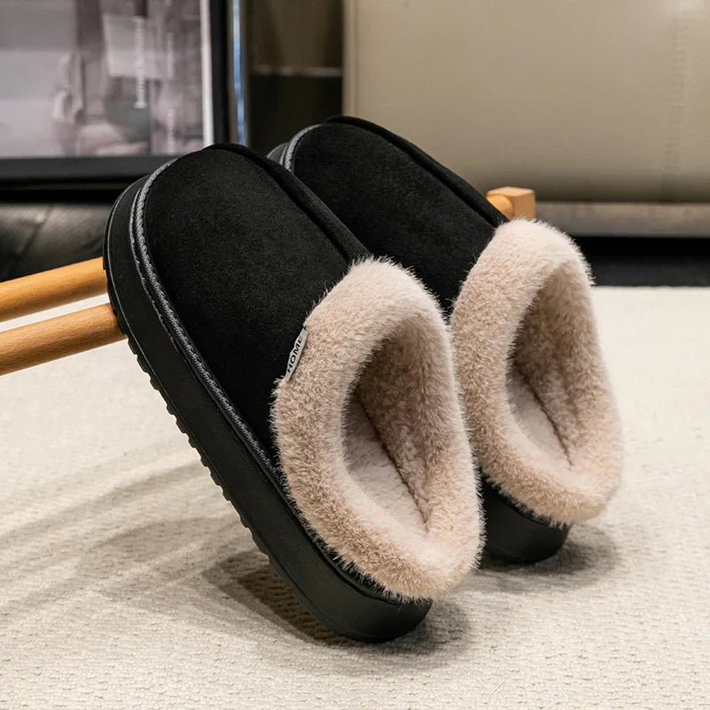 Charlotte women's fur lined slip-on slippers plush cozy indoor warmth soft comfort footwear