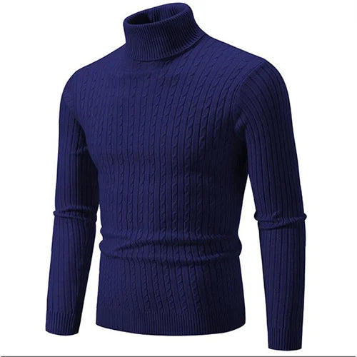 Men's gray turtleneck sweater tailored ribbed knit fit soft breathable fabric ideal for layering