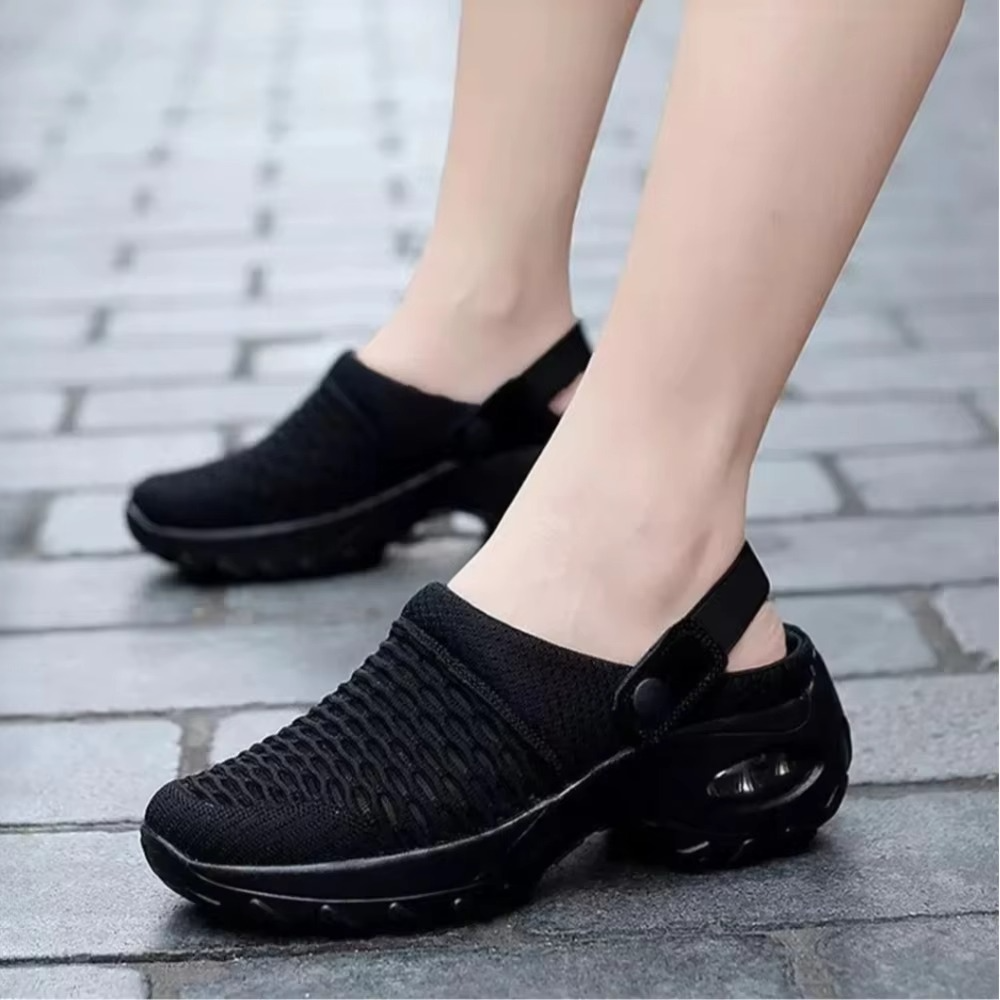 Women's breathable mesh orthopedic clogs with built-in arch support, lightweight walking sandals