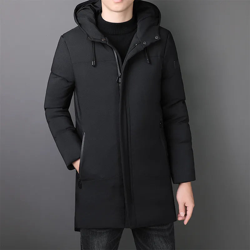 Black limited edition Parker jacket duck down insulation tailored fit cold weather cotton-polyester blend