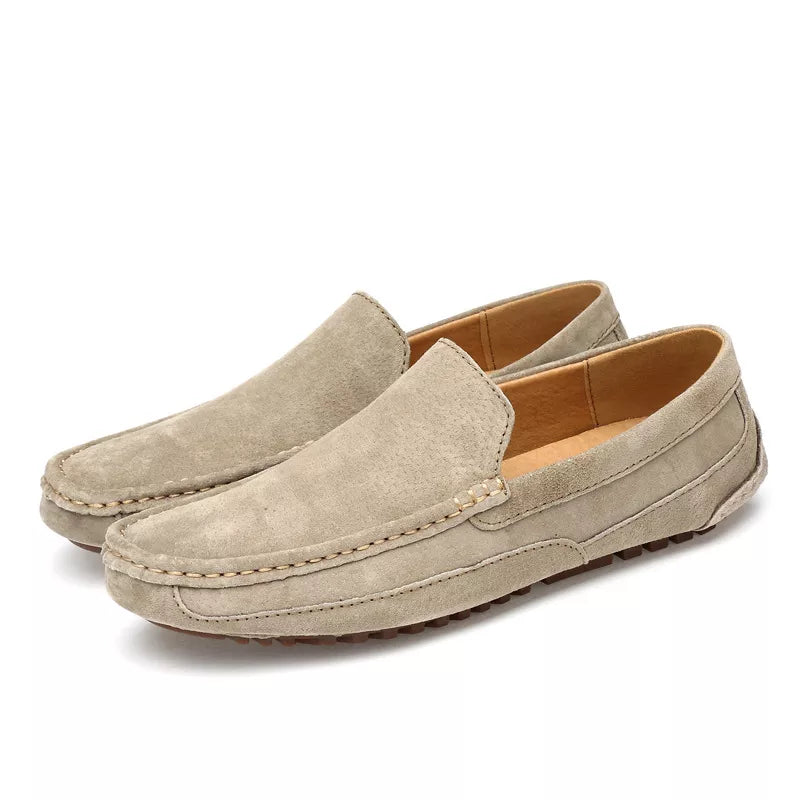 Men's handmade suede loafers slip-on luxury formal smart casual premium leather finish