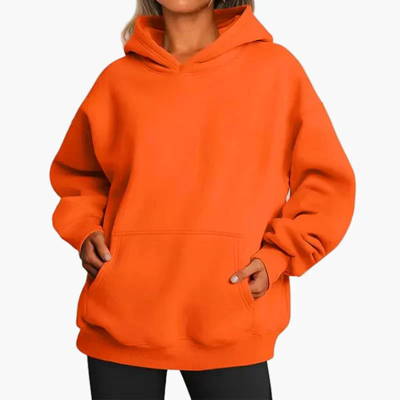 Women's oversized hoodie sweatshirt relaxed fit streetwear style with drawstring hood