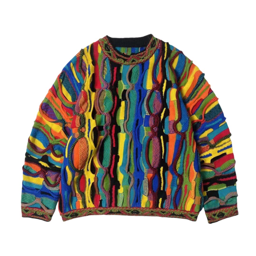 Unisex heritage wool knit sweater multicolor jacquard pattern cotton-blend cozy winter pullover