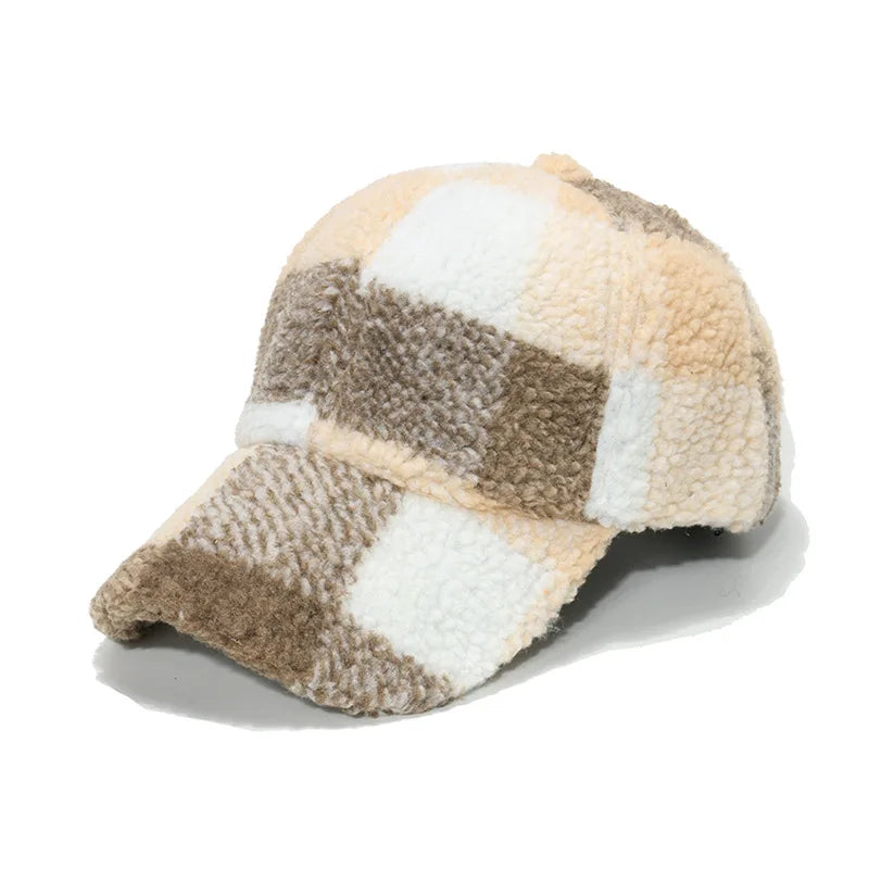 Rugged lumberjack plaid sherpa winter cap with adjustable fit for cold outdoor adventures